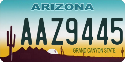 AZ license plate AAZ9445