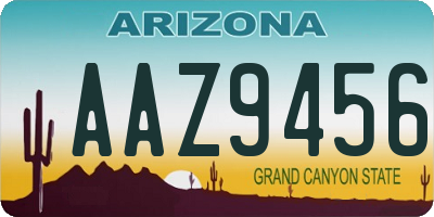 AZ license plate AAZ9456