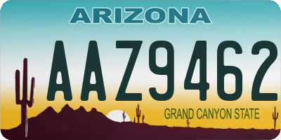 AZ license plate AAZ9462