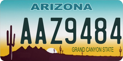 AZ license plate AAZ9484