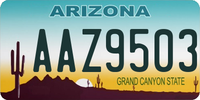 AZ license plate AAZ9503