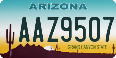 AZ license plate AAZ9507