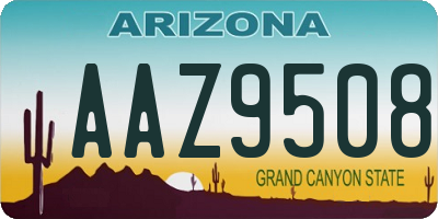 AZ license plate AAZ9508