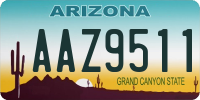 AZ license plate AAZ9511