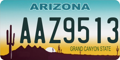 AZ license plate AAZ9513