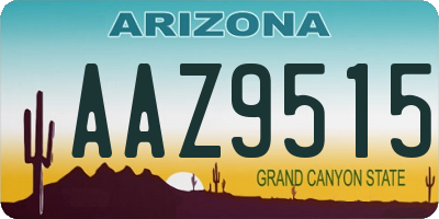 AZ license plate AAZ9515