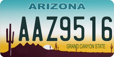 AZ license plate AAZ9516
