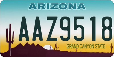 AZ license plate AAZ9518