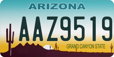 AZ license plate AAZ9519