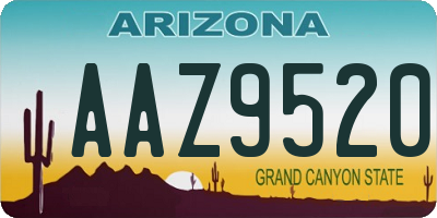 AZ license plate AAZ9520