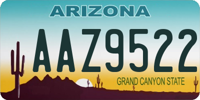 AZ license plate AAZ9522
