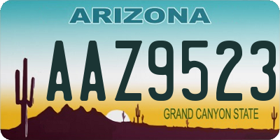 AZ license plate AAZ9523