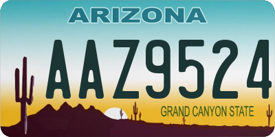 AZ license plate AAZ9524