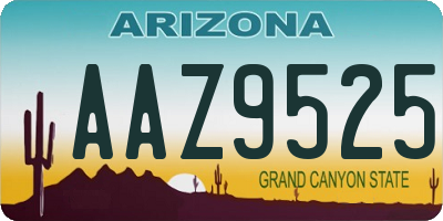 AZ license plate AAZ9525
