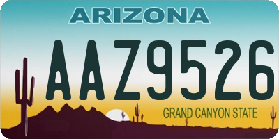 AZ license plate AAZ9526