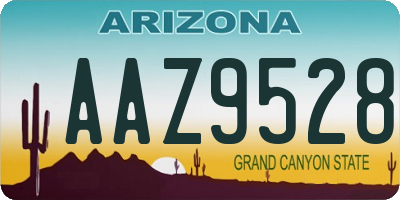 AZ license plate AAZ9528