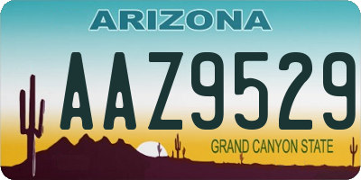 AZ license plate AAZ9529