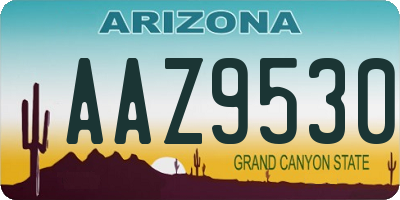 AZ license plate AAZ9530