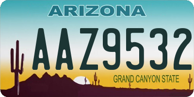 AZ license plate AAZ9532