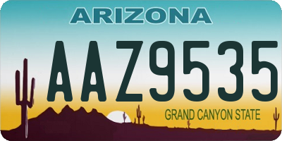 AZ license plate AAZ9535