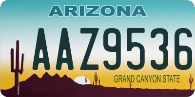 AZ license plate AAZ9536