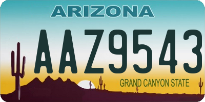 AZ license plate AAZ9543