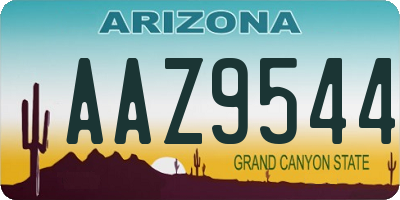 AZ license plate AAZ9544