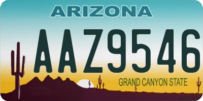 AZ license plate AAZ9546