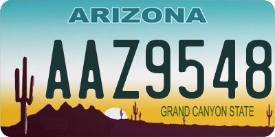 AZ license plate AAZ9548