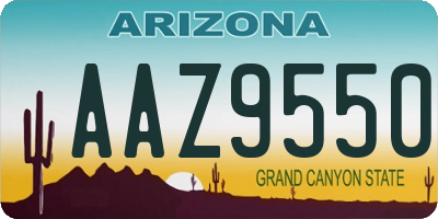 AZ license plate AAZ9550
