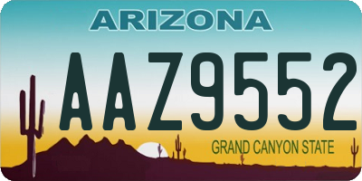 AZ license plate AAZ9552