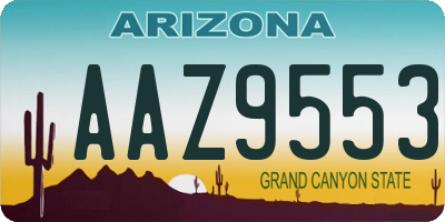AZ license plate AAZ9553