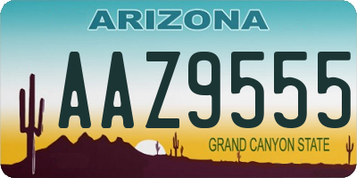 AZ license plate AAZ9555
