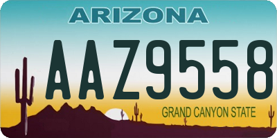 AZ license plate AAZ9558
