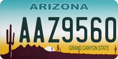 AZ license plate AAZ9560