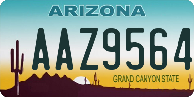 AZ license plate AAZ9564