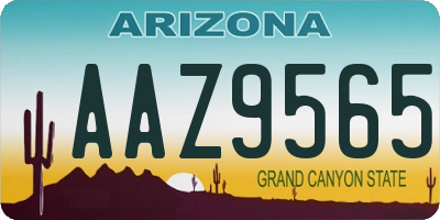 AZ license plate AAZ9565
