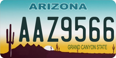 AZ license plate AAZ9566
