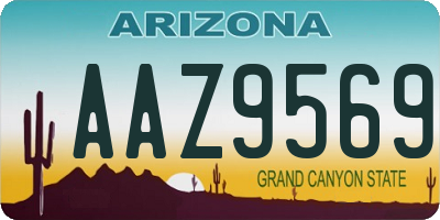 AZ license plate AAZ9569