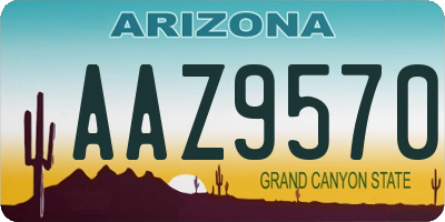 AZ license plate AAZ9570