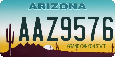AZ license plate AAZ9576