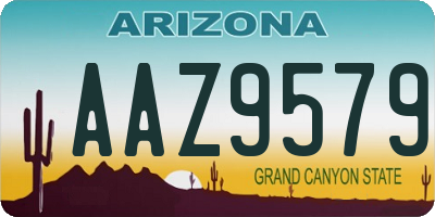 AZ license plate AAZ9579