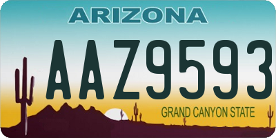 AZ license plate AAZ9593