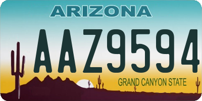 AZ license plate AAZ9594