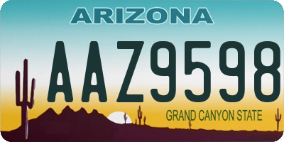 AZ license plate AAZ9598