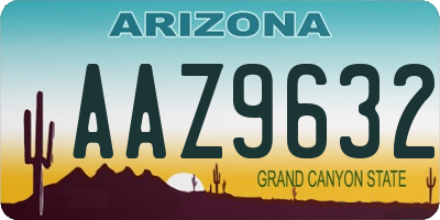 AZ license plate AAZ9632