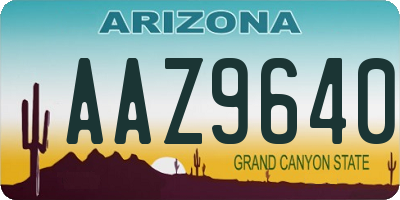 AZ license plate AAZ9640