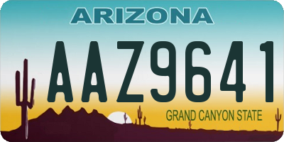 AZ license plate AAZ9641
