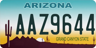 AZ license plate AAZ9644