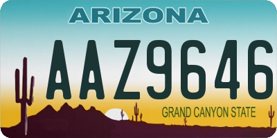 AZ license plate AAZ9646